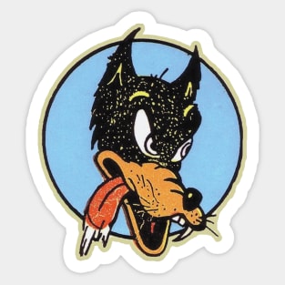 Vintage hungry wolf Sticker